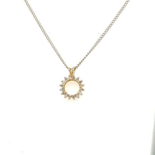 Estate 14ky Gold Diamond Circle Pendant House of Silva Wooster, OH