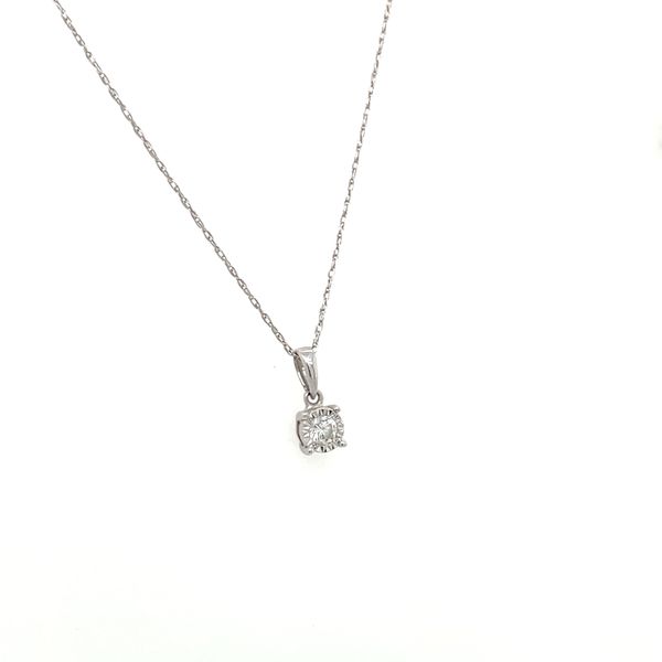 Estate14kw Gold Diamond Solitaire Pendant Image 2 House of Silva Wooster, OH