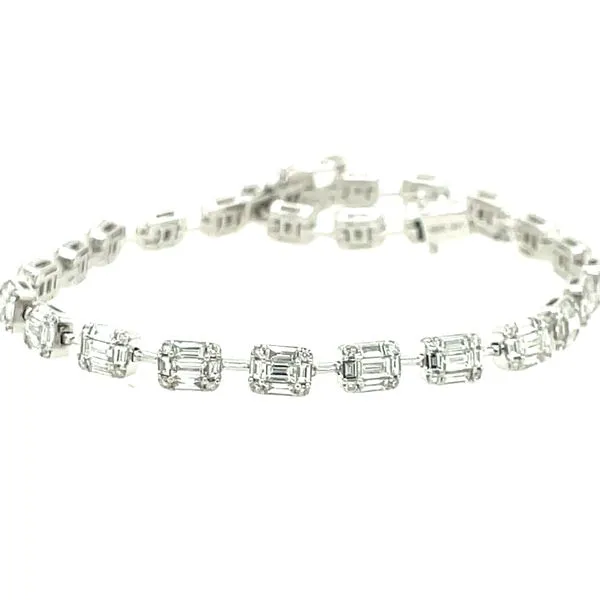14kw Gold 3.67ct TW Stationed Diamond Bracelet, 125 Baguettes & 100  fc House of Silva Wooster, OH