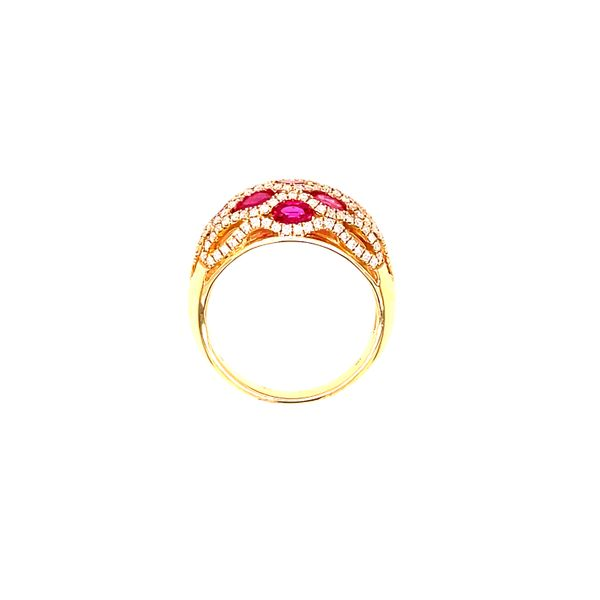 Ruby and Diamond Basket Weave Fashion Ring Image 3 House of Silva Wooster, OH