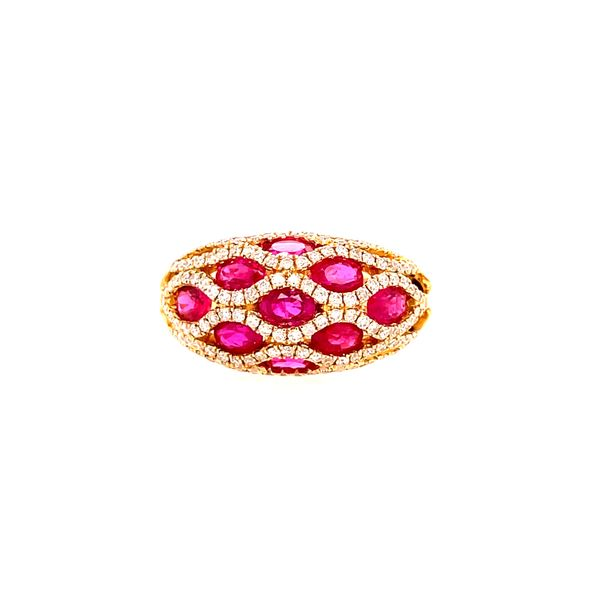 Ruby and Diamond Basket Weave Fashion Ring House of Silva Wooster, OH