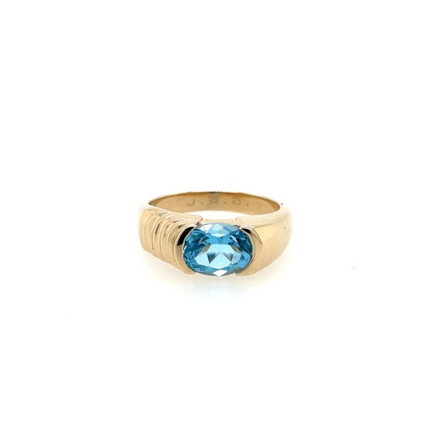 Estate 14ky Gold Oval Sky Blue Topaz Ring House of Silva Wooster, OH