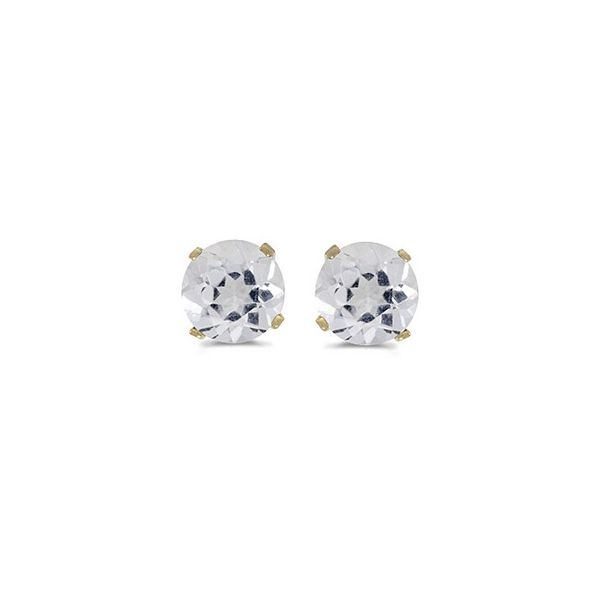 White Topaz Birthstone Earrings 5mm House of Silva Wooster, OH