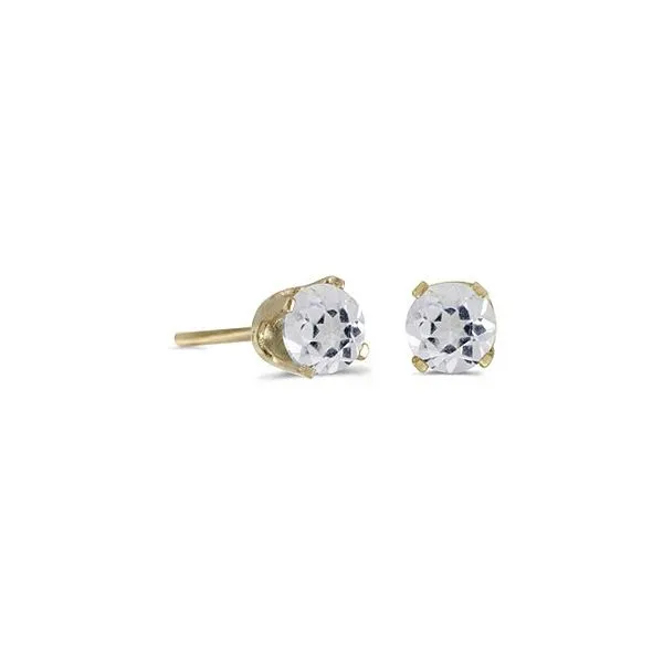 White Topaz Birthstone Earrings 4mm House of Silva Wooster, OH