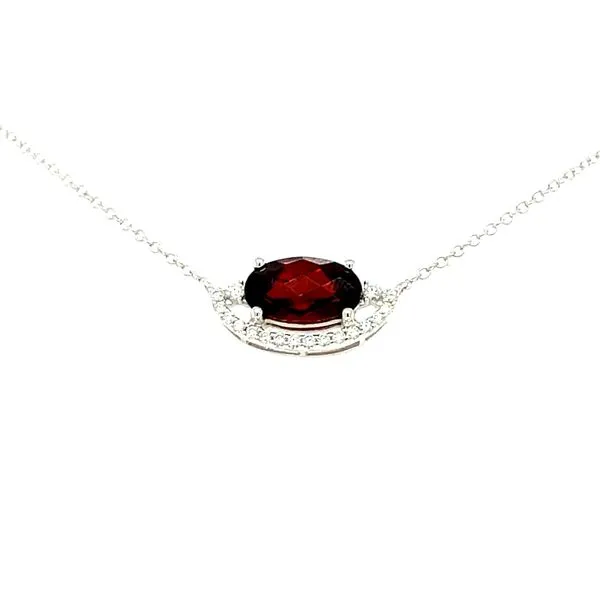 14kw Gold Garnet & Diamond Free Form Pendant, 1.94ct Garnet, 18fc = 0.14ct diamonds House of Silva Wooster, OH