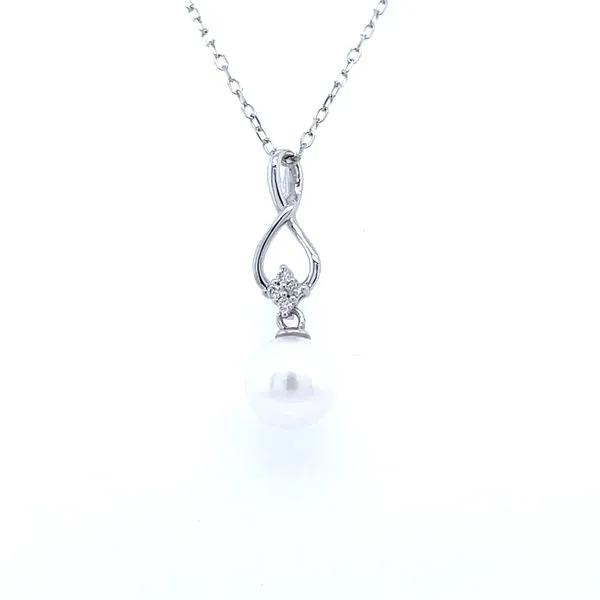 Pearl and Diamond Drop Pendant House of Silva Wooster, OH