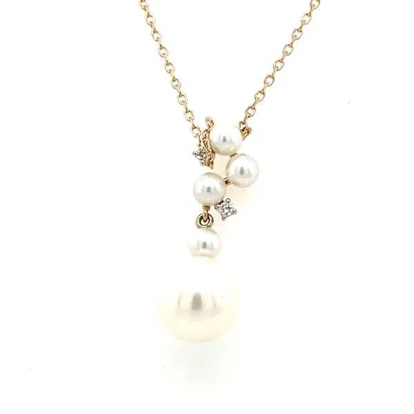 14ky Gold Freshwater Pearl & Diamond Scatter Pendant, 2fc = 0.03ct diamonds House of Silva Wooster, OH