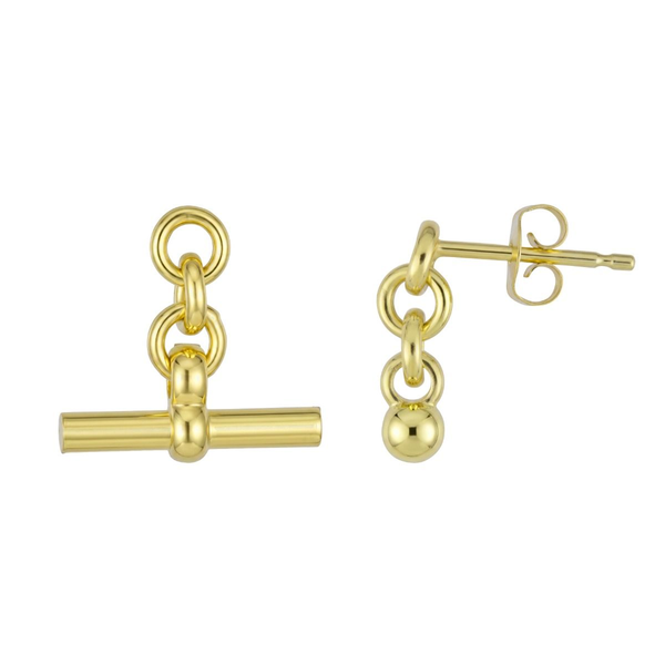 14k YG T- Bar Dangle Post Earring House of Silva Wooster, OH