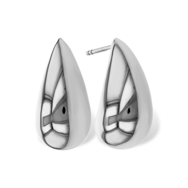 14k WG Domed Tear Drop Post Earrings House of Silva Wooster, OH