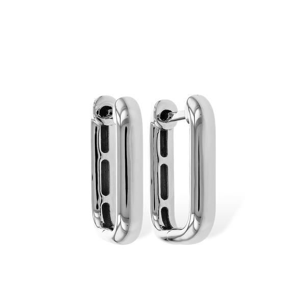14k WG 15mm Squared Hoop Earrings House of Silva Wooster, OH