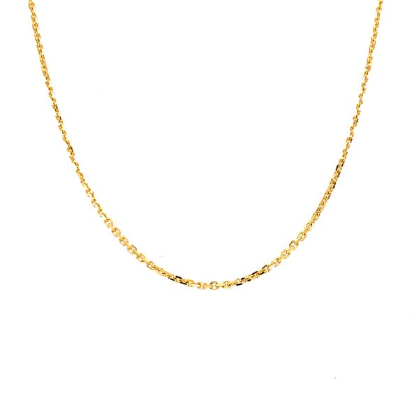 Yellow Gold Adjustable Diamond Cut Cable Chain House of Silva Wooster, OH