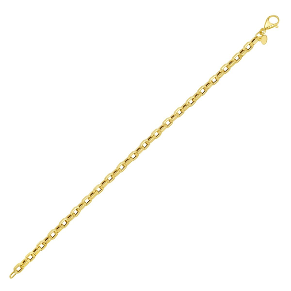 14k YG Oval Link With Lobster Clasp 7.5in Image 2 House of Silva Wooster, OH