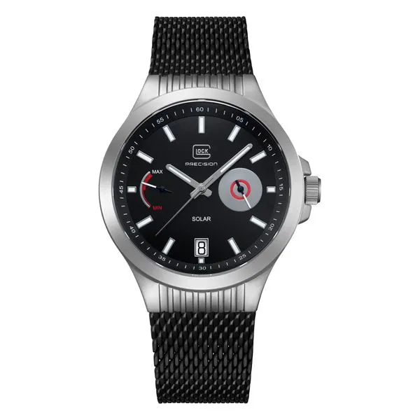 GLOCK Precision Solar Powered Brushed Steel Watch House of Silva Wooster, OH