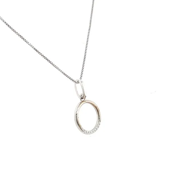 SS Diamond Circle Pendant Image 3 House of Silva Wooster, OH