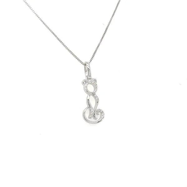 White Topaz Cat Pendant Image 2 House of Silva Wooster, OH