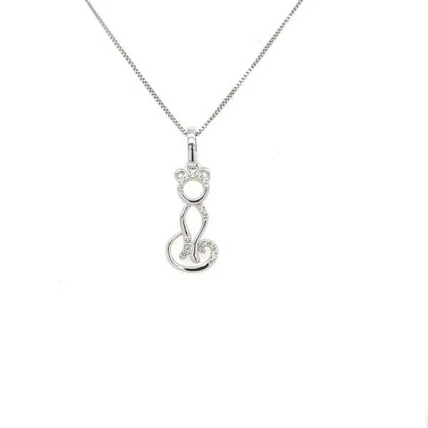 White Topaz Cat Pendant House of Silva Wooster, OH