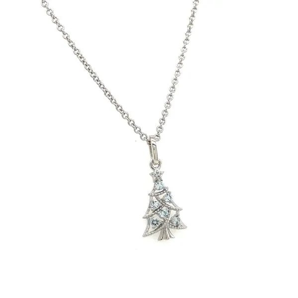 Blue Topaz X-Mas Tree Pendant Image 2 House of Silva Wooster, OH
