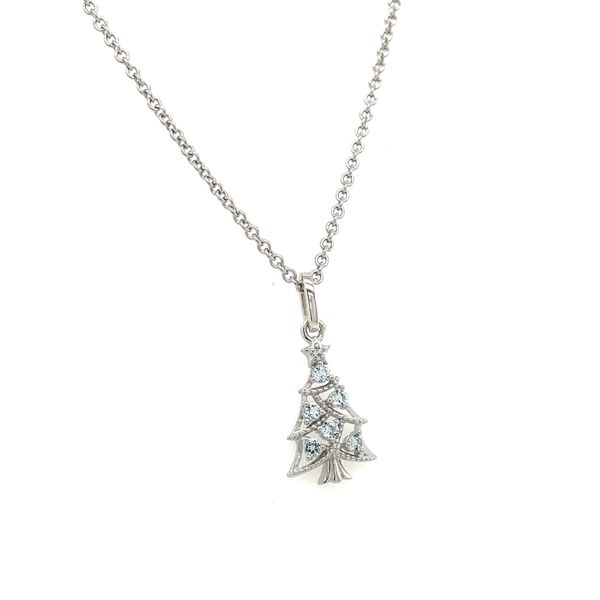 Blue Topaz Christmas Tree Pendant Image 2 House of Silva Wooster, OH