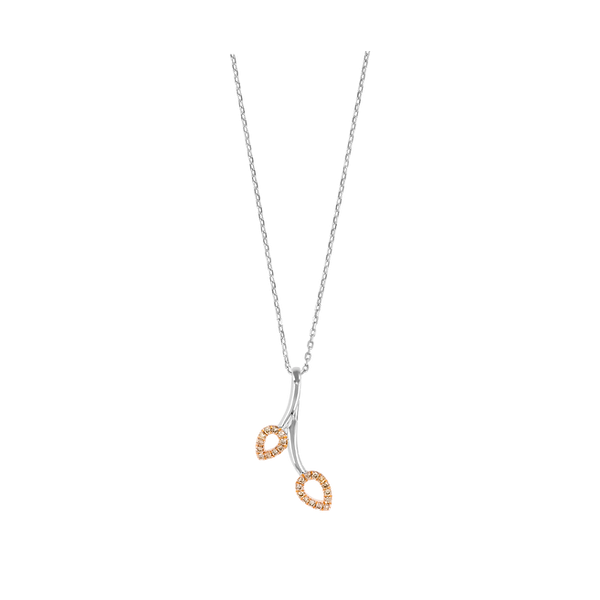 Sterling Silver/ RGP 24 Round Brown Diamonds= 0.12ct TW Fish Tail Style Pendant House of Silva Wooster, OH