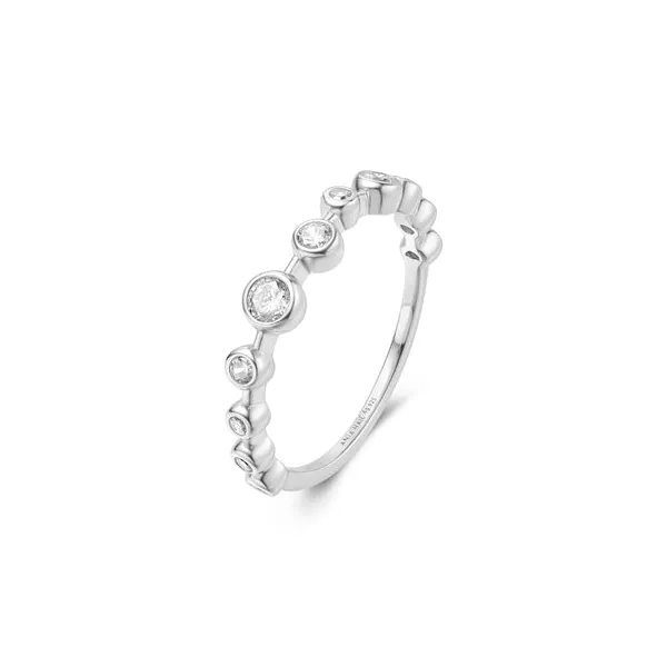 Silver Bezel Cubic Zirconia Zig- Zag Ring Image 3 House of Silva Wooster, OH
