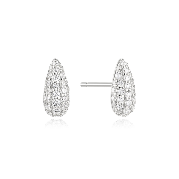 Silver Pavé Dome Stud Earrings House of Silva Wooster, OH
