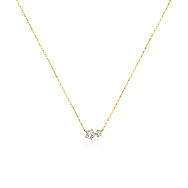 Gold Prong Set Duo Necklace House of Silva Wooster, OH