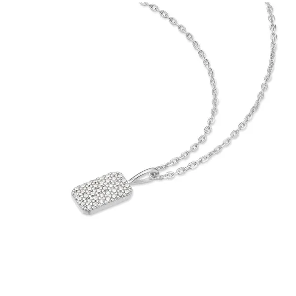 Silver Pave Pendant Necklace Image 3 House of Silva Wooster, OH