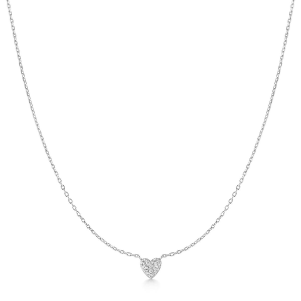 Starlit Drops Silver Pave Heart Necklace House of Silva Wooster, OH