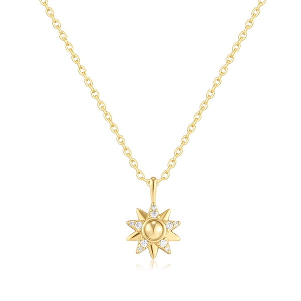 Starlit Drops Gold Sunburst Necklace House of Silva Wooster, OH
