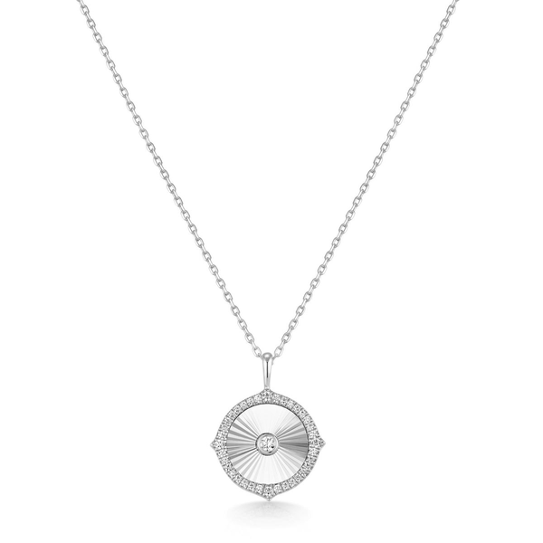 Tide Echo Silver Diamond- Cut Sunny Disc Necklace House of Silva Wooster, OH