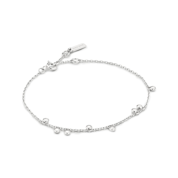 Silver Bezel-Set Droplet Station Bracelet House of Silva Wooster, OH