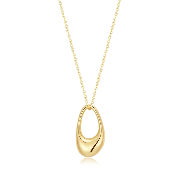 Gold Hollow Organic Pebble Necklace House of Silva Wooster, OH