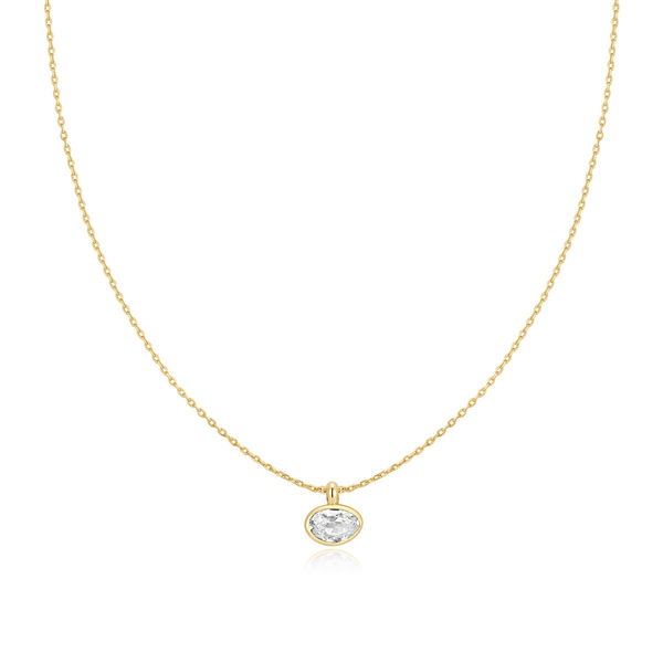 Gold Bezel Organic Pebble Necklace House of Silva Wooster, OH