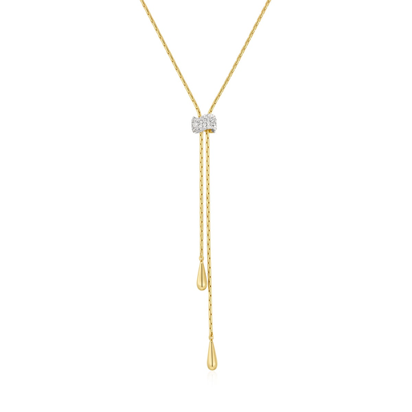 Gold Teardrop Slider Necklace House of Silva Wooster, OH