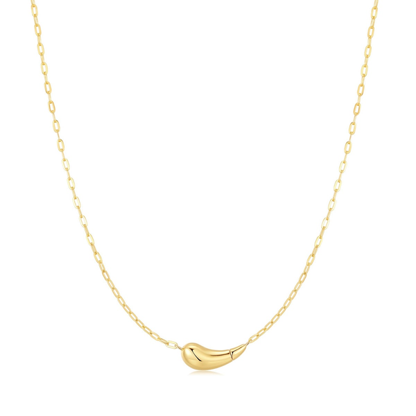 Gold Curved Teardrop Necklace House of Silva Wooster, OH