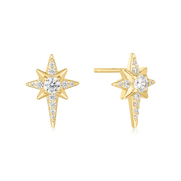 Gold Eight- Pointed Star Stud Earrings House of Silva Wooster, OH