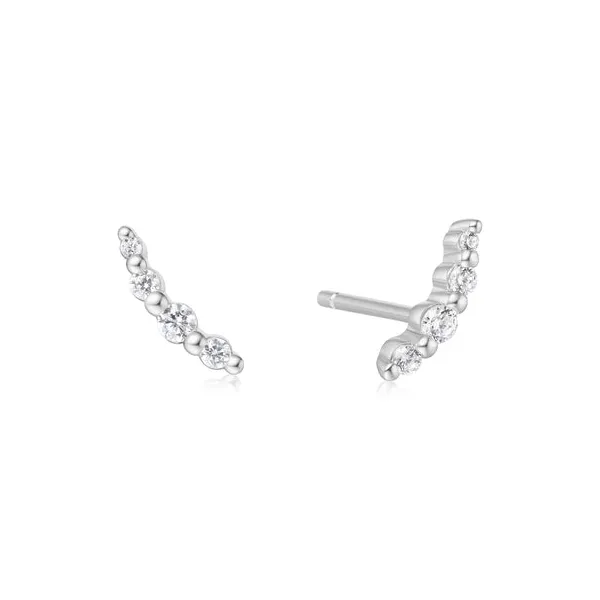 Silver Bezel Beaded Stone Stud Earrings House of Silva Wooster, OH