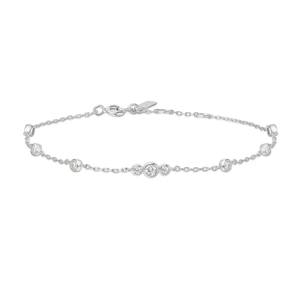 Silver Sparkling Bezel Cubic Zirconia Station Bracelet House of Silva Wooster, OH