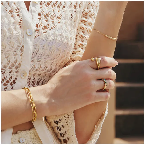 Gold Beaded Bracelet Image 3 House of Silva Wooster, OH