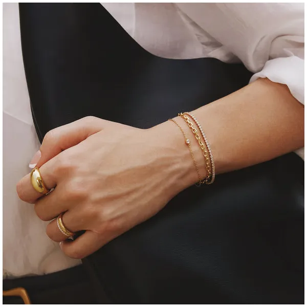Gold Sparkle Bezel Bracelet Image 2 House of Silva Wooster, OH
