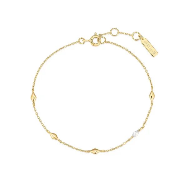 Gold Multi Rhombus Station Bracelet Image 3 House of Silva Wooster, OH