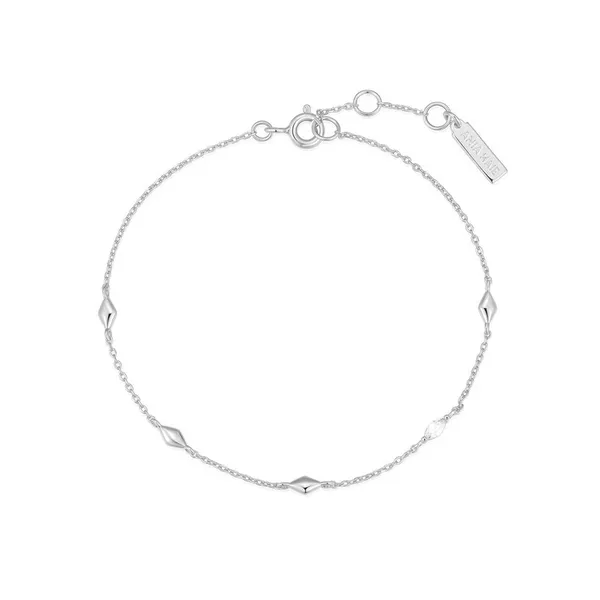 Silver Multi Rhombus Station Bracelet Image 3 House of Silva Wooster, OH