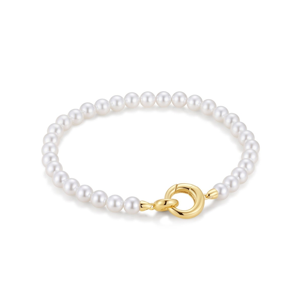 Gold Elegant Shell Pearl Bracelet House of Silva Wooster, OH
