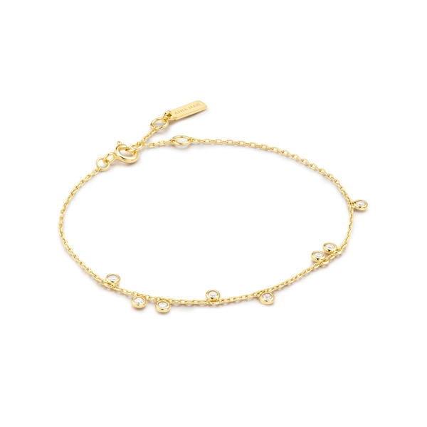 Gold Bezel-Set Droplet Station Bracelet House of Silva Wooster, OH