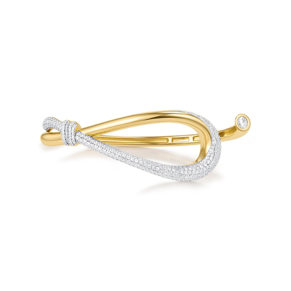 Gold Pavé Knot Cuff Bracelet House of Silva Wooster, OH