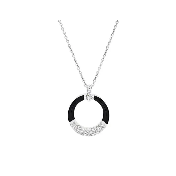 Micropave` Simulated Diamond Black Enamel Open Circle House of Silva Wooster, OH