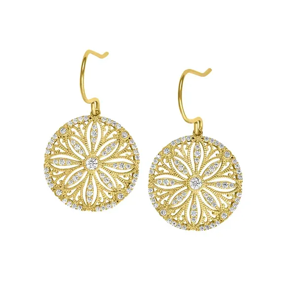 Micropave` Simulated Diamond Vintage Sand Dollar Earrings House of Silva Wooster, OH