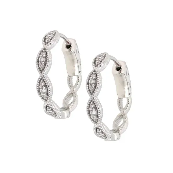 Mircopave` Simulated Diamond Three Stone Marquise Hoops House of Silva Wooster, OH