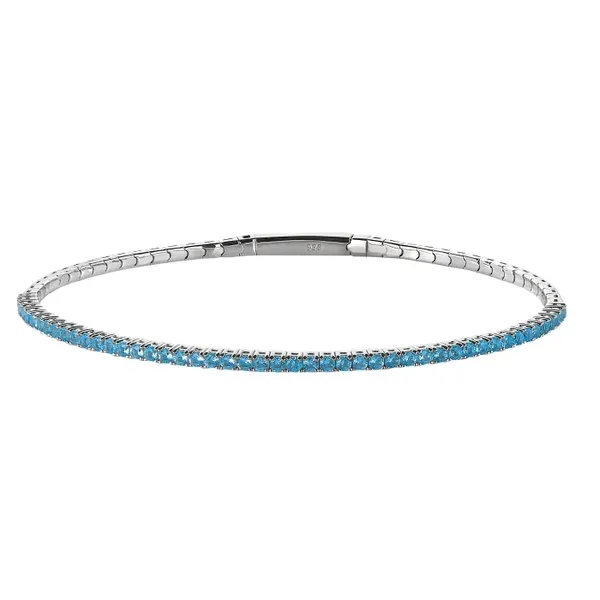 Simulated Aquamarine Flexible Bracelet House of Silva Wooster, OH
