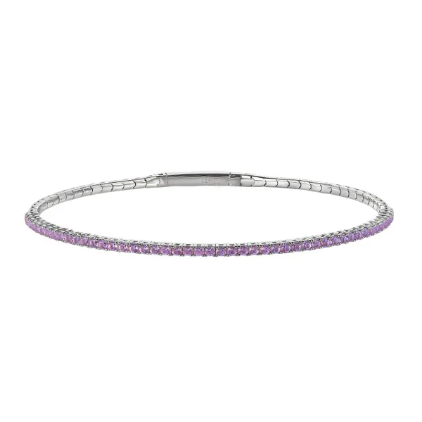 Simulated Light Amethyst Flexible Bracelet House of Silva Wooster, OH